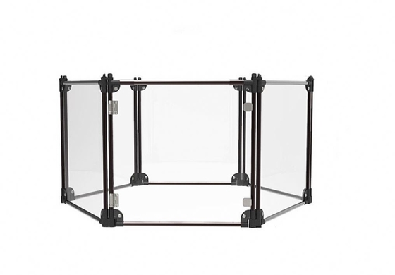 Aluminium abnehmbarer Haustier-Spielplatz Transparent Katzenkennel Haus Hundezaun Stift abnehmbar