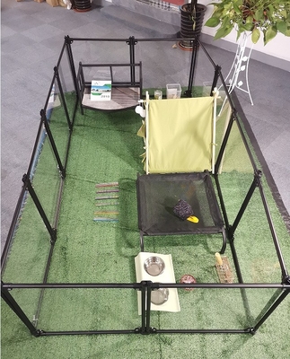 Halbkreis Akryl-Aluminium abnehmbarer Sicherheits-Haustier-Spielplatz für kleine Tiere im Innenraum