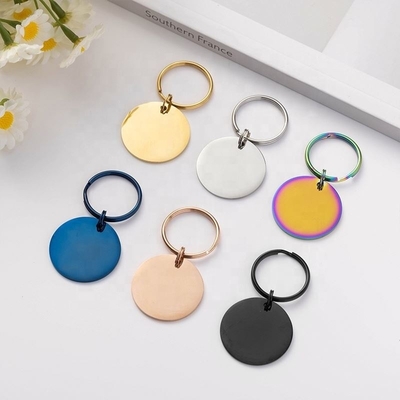 Personalisierte Pet Tag Edelstahl Kreis eingraviert Name ID Halsband für Hund Katze Geschenk