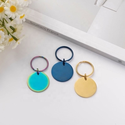 Personalisierte Pet Tag Edelstahl Kreis eingraviert Name ID Halsband für Hund Katze Geschenk