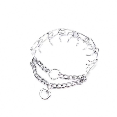 Silberner Hundehalsband für die Ausbildung von Haustieren Aheasoun Prong Halsband Schluckhalsband Schnapphalsband