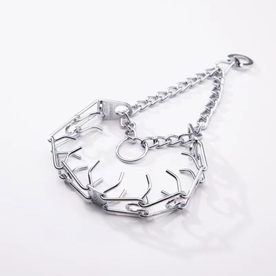 Silberner Hundehalsband für die Ausbildung von Haustieren Aheasoun Prong Halsband Schluckhalsband Schnapphalsband