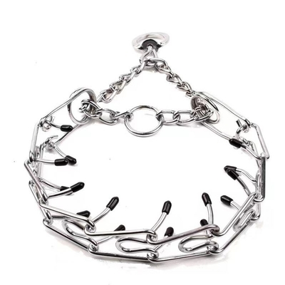 Silberner Hundehalsband für die Ausbildung von Haustieren Aheasoun Prong Halsband Schluckhalsband Schnapphalsband