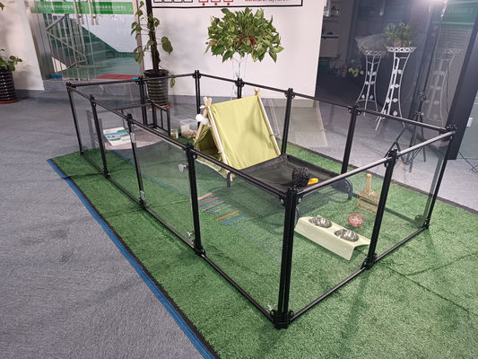 Quadratische Acryl-Aluminium abnehmbare Haustier-Spielhalle für transparente Katzenhütte