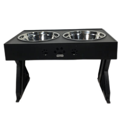 Schwarze Edelstahl-Doppelschalen für große Hunde