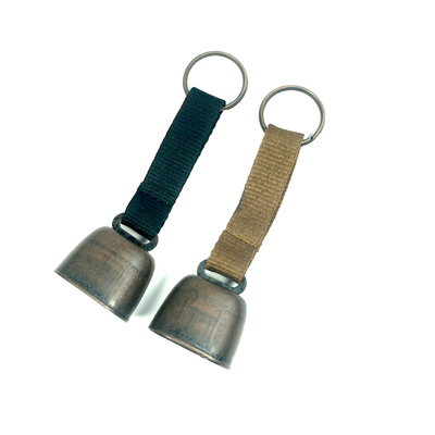 120mm*35mm Outdoor Camping Metall-Kowbell mit Griff und geflochtenen Glocken