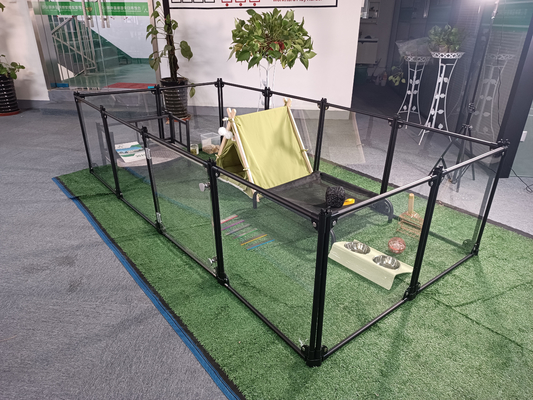 Indoor Outdoor Pet Playpen 8 Paneele Portable Hundezaun mit hoher Durchlässigkeit PC-Board
