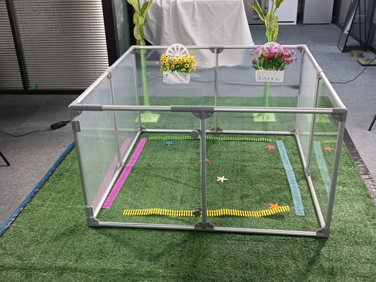 Indoor Outdoor Pet Playpen 8 Paneele Portable Hundezaun mit hoher Durchlässigkeit PC-Board