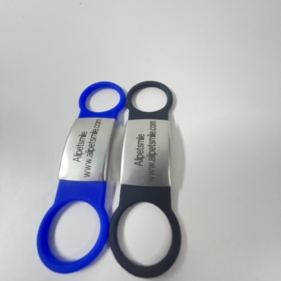 Hunde Silikonslide auf Hunde-Tag Leerer Edelstahl-Haustier-ID-Tag mit Custom Laser-Logo