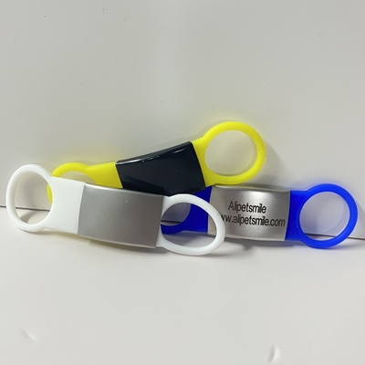 Hunde Silikonslide auf Hunde-Tag Leerer Edelstahl-Haustier-ID-Tag mit Custom Laser-Logo