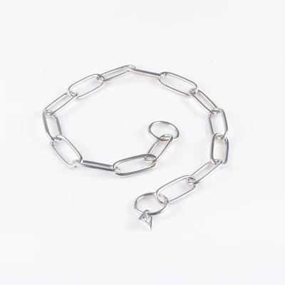 Hundehalsband aus Edelstahl mit Metallseil und beißsicherer Kette