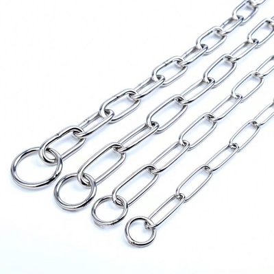Hundehalsband aus Edelstahl mit Metallseil und beißsicherer Kette