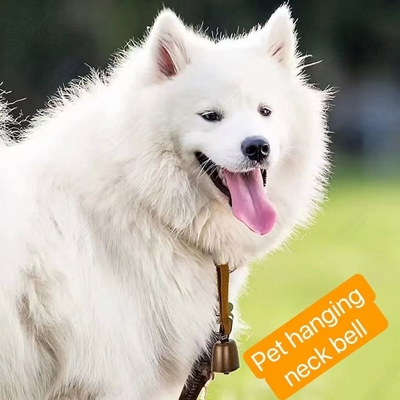 Handfläche Geflechte Glocke Mini Pet Dog Charm Kuh Glocke für Wandern und Campen 120mm * 35mm Braun