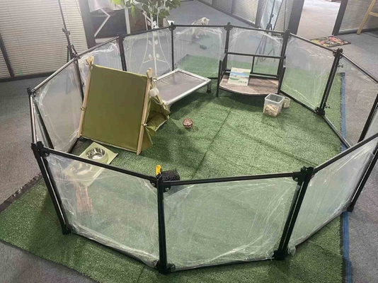 Knopfverschließung 12 Paneele Acryl-Hunde-Spielhalle für einfaches Training und Tragbarkeit
