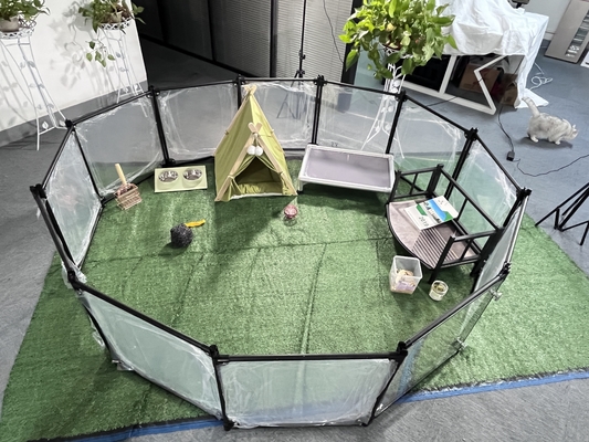 Custom Pattern Luxus Acryl Aluminium Trennbares Haustier Spielplatz Katze Kennelhaus Hund Zaun Stift