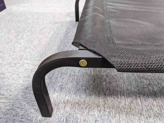 Portable XL Edelstahl-Haustierbett mit erhöhtem Design und Tierdarstellung