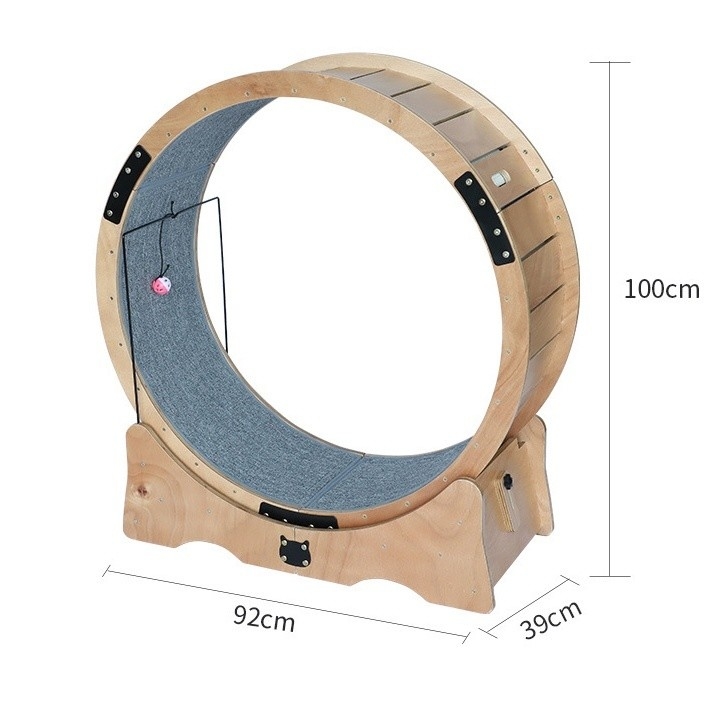 Katzenkletterrahmen Fiberboard Katzenrad Laufband Stille Bewegung Laufspielzeug für Katzen