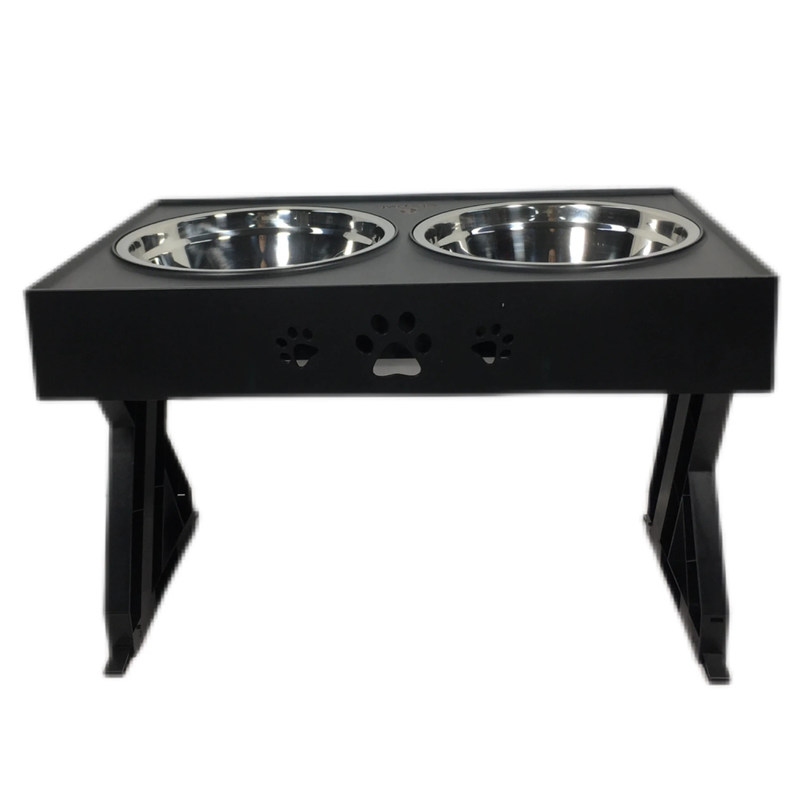 Schwarze Edelstahl-Doppelschalen für große Hunde