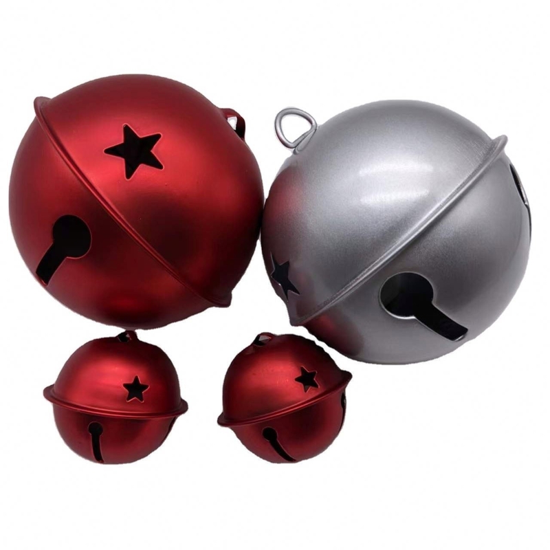 Weihnachtsschmuck Haustier Anhänger Hängend Farbige Eisen Metall Jingle Glocken Kreis Ornamente