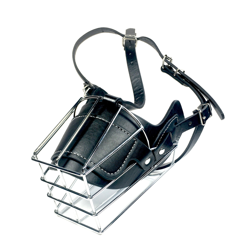 Verstellbare extra große Hunde-Mundmaske für große Hunde Halsumfang 46-53 cm Schwarz