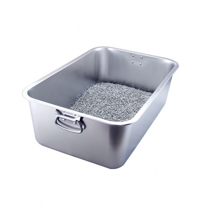 45x30x10cm Größe Waschbare Katzentoilettenschachtel zur Reinigung von Haustieren aus Edelstahl